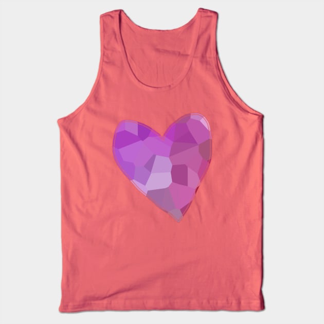 Purple Mosaic Heart Tank Top by ellenhenryart